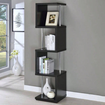 Black and 4 - Tier Bookcase