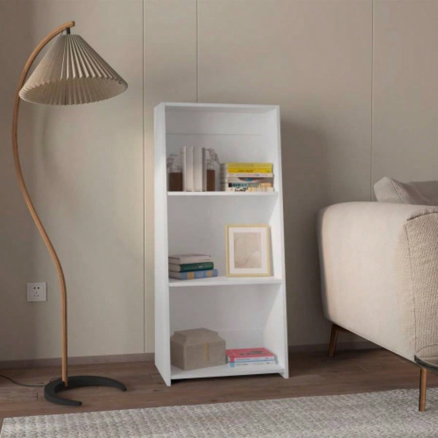 Anthem Bookcase in Melamine with Three Shelves, White