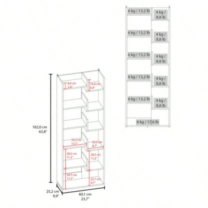 FM FURNITURE Perry Bookcase in Melamine with Open Storage