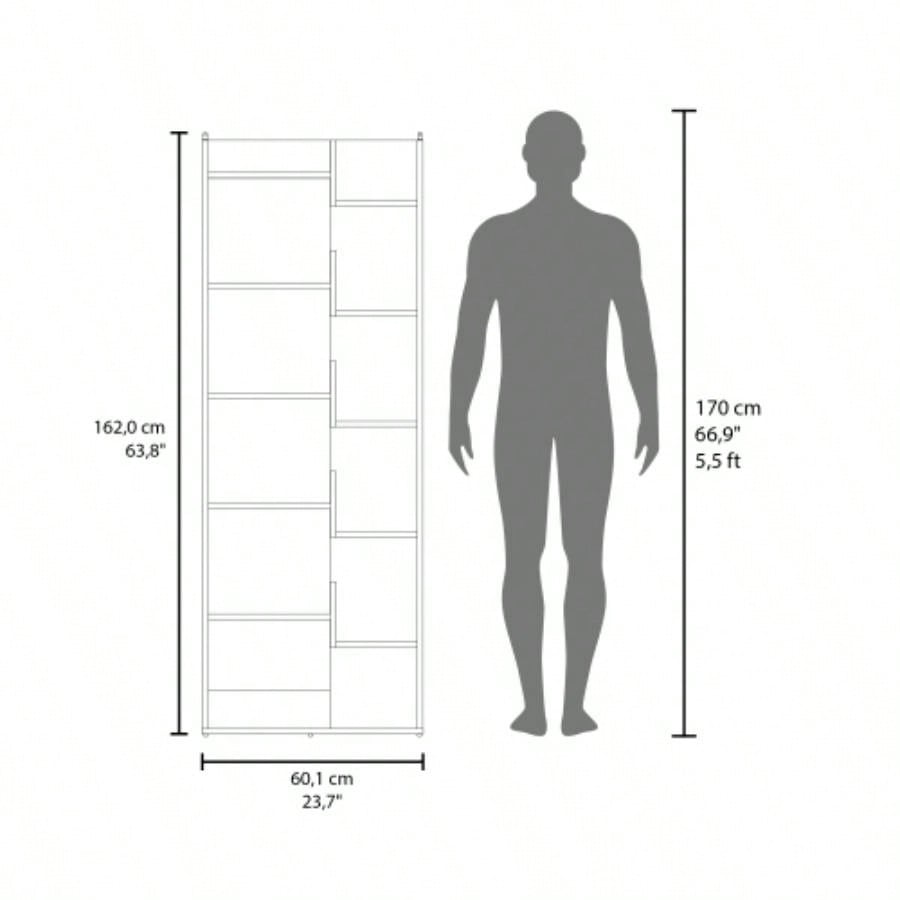 FM FURNITURE Perry Bookcase in Melamine with Open Storage