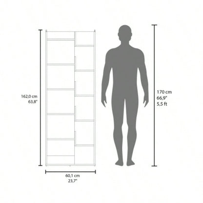 FM FURNITURE Perry Bookcase in Melamine with Open Storage