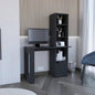 Office Desk Aragon with Four - Tier Bookcase and Lower Cabinet, Black Wengue