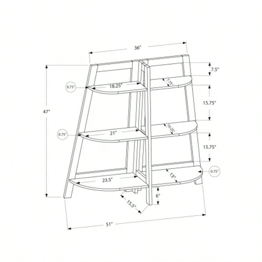 Bookshelf, Bookcase, Etagere, 3 Tier, 48h, Office, Bedroom, White Laminate, Contemporary, Modern