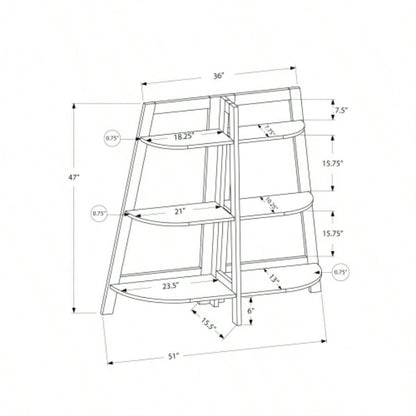 Bookshelf, Bookcase, Etagere, 3 Tier, 48h, Office, Bedroom, White Laminate, Contemporary, Modern