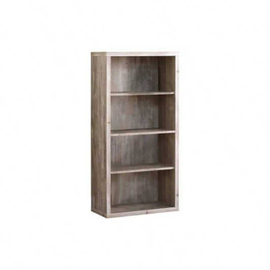 Bookshelf, Bookcase, Etagere, 5 Tier, 48h, Office, Bedroom, Beige Laminate, Contemporary, Modern