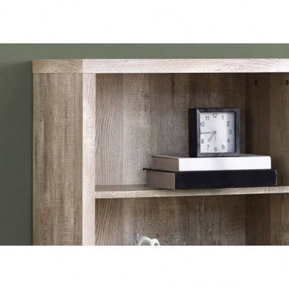 Bookshelf, Bookcase, Etagere, 5 Tier, 48h, Office, Bedroom, Beige Laminate, Contemporary, Modern