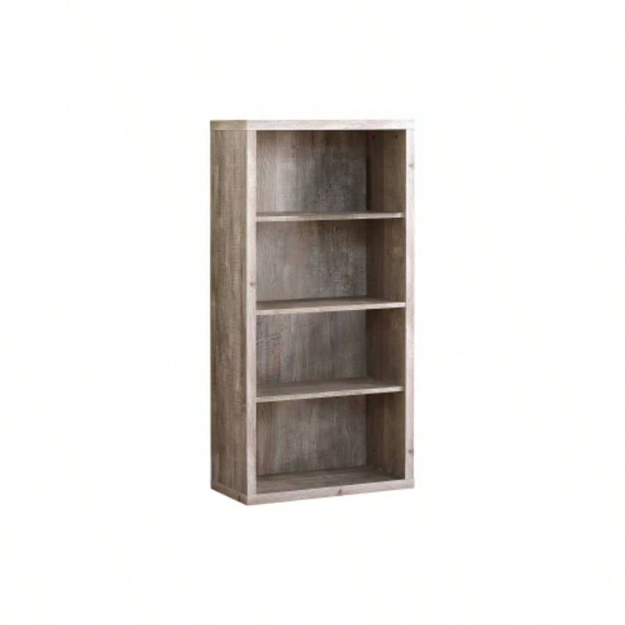 Bookshelf, Bookcase, Etagere, 5 Tier, 48h, Office, Bedroom, Beige Laminate, Contemporary, Modern