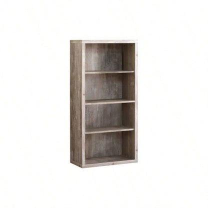 Bookshelf, Bookcase, Etagere, 5 Tier, 48h, Office, Bedroom, Beige Laminate, Contemporary, Modern