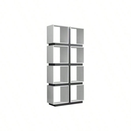 Bookshelf, Bookcase, Etagere, 5 Tier, 71h, Office, Bedroom, And White Laminate, Contemporary, Modern
