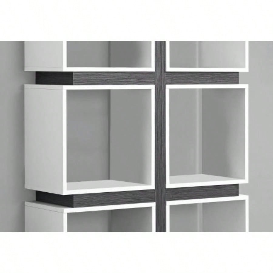 Bookshelf, Bookcase, Etagere, 5 Tier, 71h, Office, Bedroom, And White Laminate, Contemporary, Modern