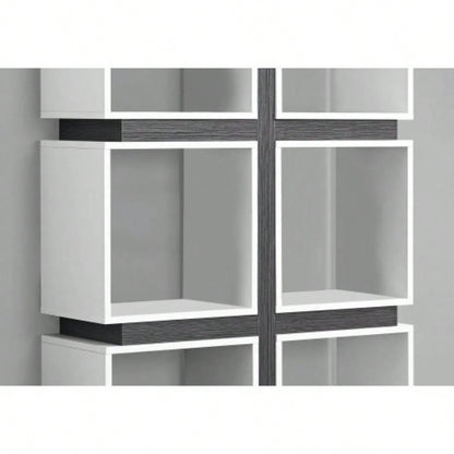 Bookshelf, Bookcase, Etagere, 5 Tier, 71h, Office, Bedroom, And White Laminate, Contemporary, Modern