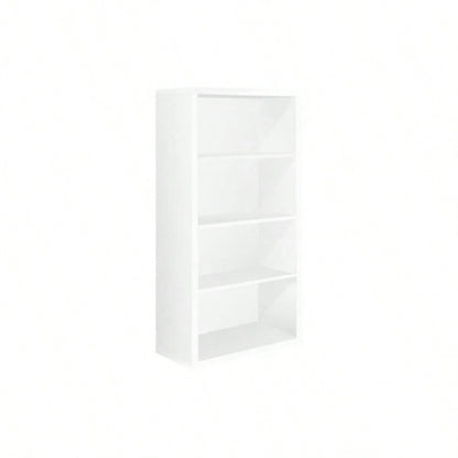 Bookshelf, Bookcase, Etagere, 5 Tier, 48h, Office, Bedroom, White Laminate, Contemporary, Modern