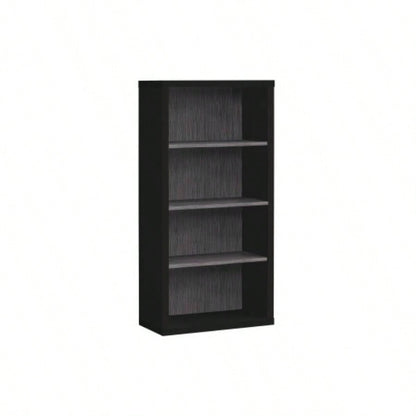 Bookshelf, Bookcase, Etagere, 5 Tier, 48h, Office, Bedroom, Black And Laminate, Contemporary, Modern