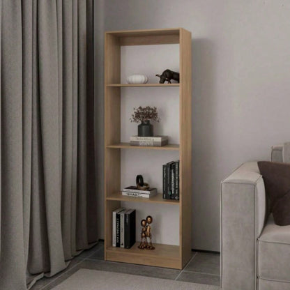 Verdi Bookcase, 5 Shelves, Macadamia/White Manufactured Wood