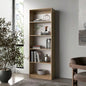 Dam Bookcase with Open Storage and 5 Shelves, Natural Oak and White