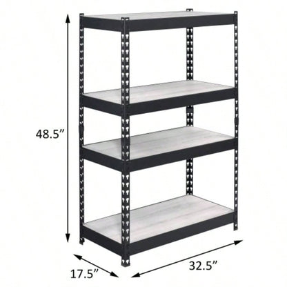 Natural and Black 4 - tier Bookcase