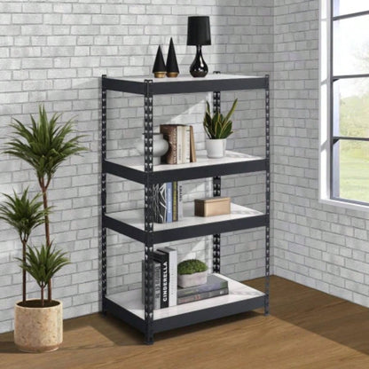 Natural and Black 4 - tier Bookcase