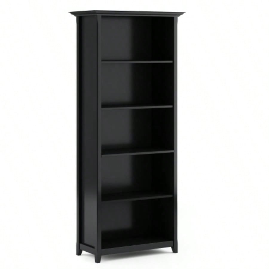 Amherst 30 inch Solid Wood 5 Shelf Bookcase in Black