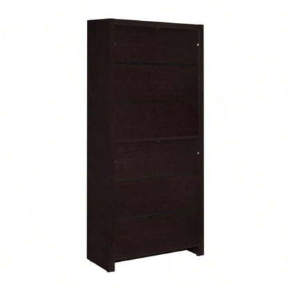 4 - Shelf Bookcase with Storage Drawer in Cappuccino