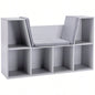 6 - Cubby Kids Bookcase with Reading Nook and Cushion, Multi - Purpose Storage Organizer Bedroom, Living Room,