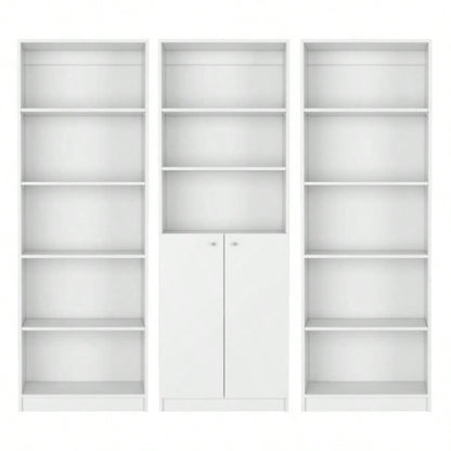 Penrose 3 Piece Living Room Set with 3 Bookcases, White