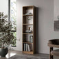Natural Oak and White 5 - Shelf Bookcase with Open Storage