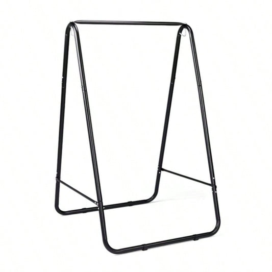 Outdoor Hammock Chair Stand Only, Swing Stand with 2 Hooks, Load 600lbs, Fits Most Hanging Chairs, Black Without Hammock Chair