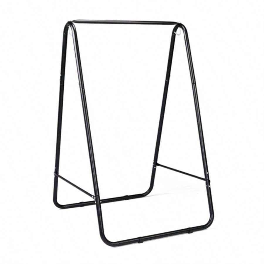 Outdoor Hammock Chair Stand Only, Swing Stand with 2 Hooks, Load 600lbs, Fits Most Hanging Chairs, Black Without Hammock Chair