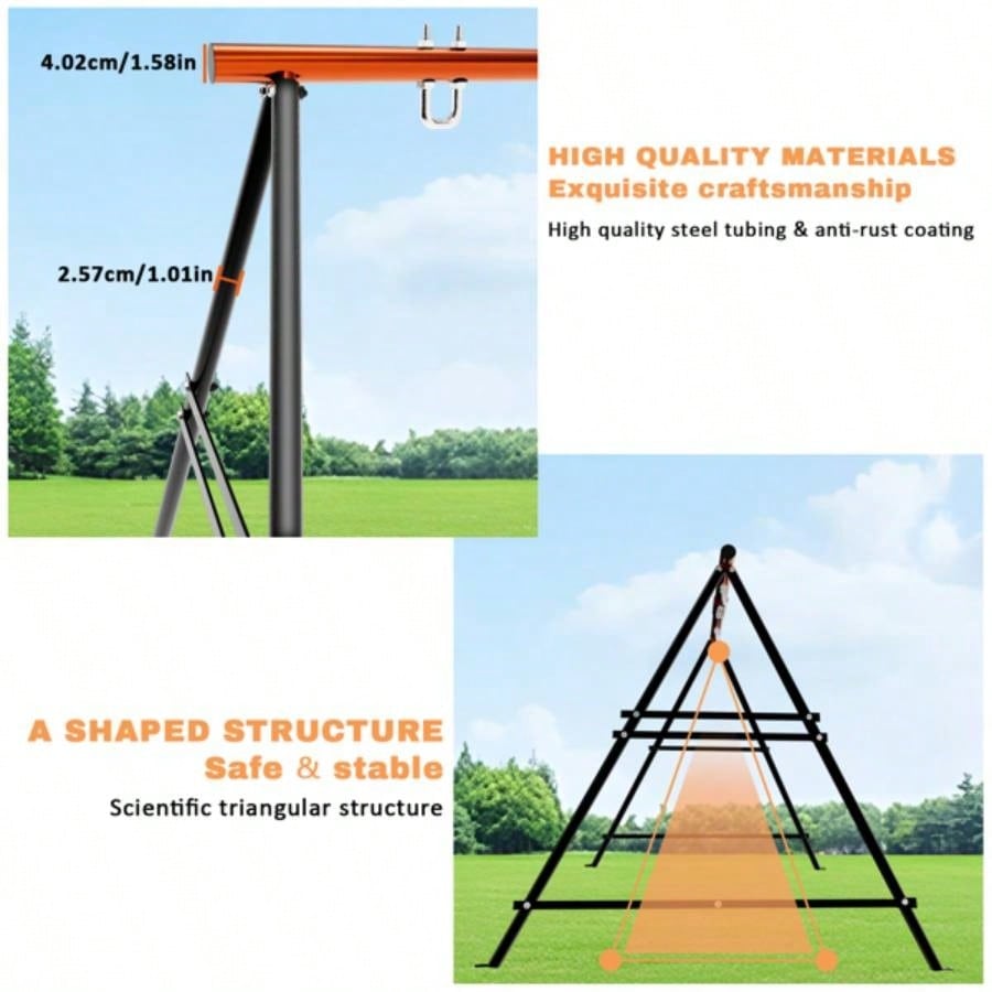 Swing Sets Backyard, Outdoor Porch Swing Frame, Hammock Chair Stand Only, Load 550Lbs A - Frame Swing Stand, Swing Set Patio, Playground, Park, Swing not Include