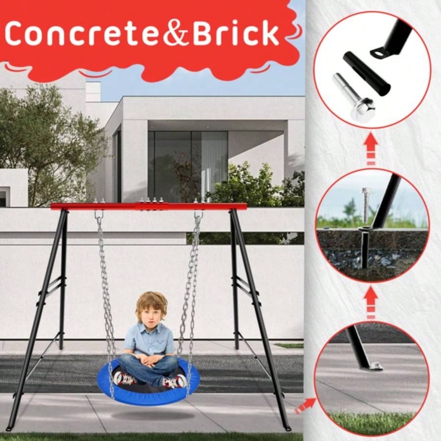Swing Sets Backyard, Outdoor Porch Swing Frame, Hammock Chair Stand Only, Load 550Lbs A - Frame Swing Stand, Swing Set Patio, Playground, Park, Swing not Include