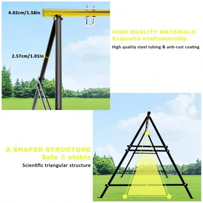Swing Sets Backyard, Outdoor Porch Swing Frame, Hammock Chair Stand Only, Load 550Lbs A - Frame Swing Stand, Swing Set Patio, Playground, Park, Swing not Include