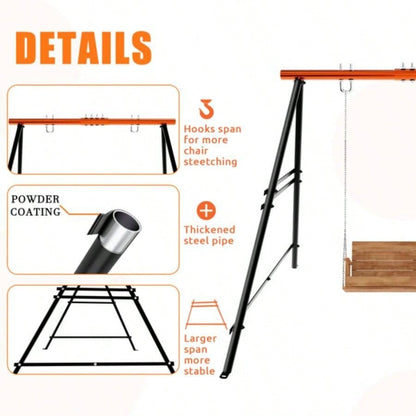 Swing Sets Backyard, Outdoor Porch Swing Frame, Hammock Chair Stand Only, Load 550Lbs A - Frame Swing Stand, Swing Set Patio, Playground, Park, Swing not Include
