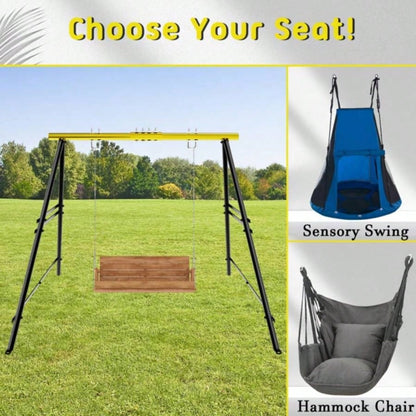Swing Sets Backyard, Outdoor Porch Swing Frame, Hammock Chair Stand Only, Load 550Lbs A - Frame Swing Stand, Swing Set Patio, Playground, Park, Swing not Include