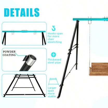 Swing Sets Backyard, Outdoor Porch Swing Frame, Hammock Chair Stand Only, Load 550Lbs A - Frame Swing Stand, Swing Set Patio, Playground, Park, Swing not Include