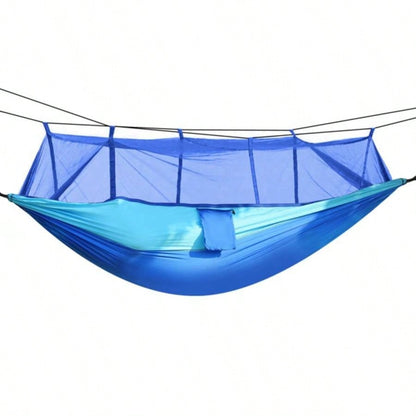 Camping Hammock, Portable Double Hammock with Net, 600lbs Load 2 Persons Hammock/Mosquito Net Outdoor Hiking Camping Hommock Portable Nylon Swing Hanging Bed/ Strap Hook Carry Bag