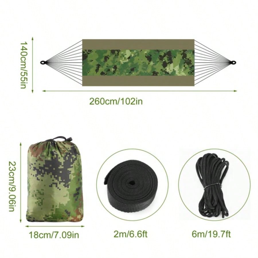 Camping Hammock, Portable Double Hammock with Net, 600lbs Load 2 Persons Hammock/Mosquito Net Outdoor Hiking Camping Hommock Portable Nylon Swing Hanging Bed/ Strap Hook Carry Bag