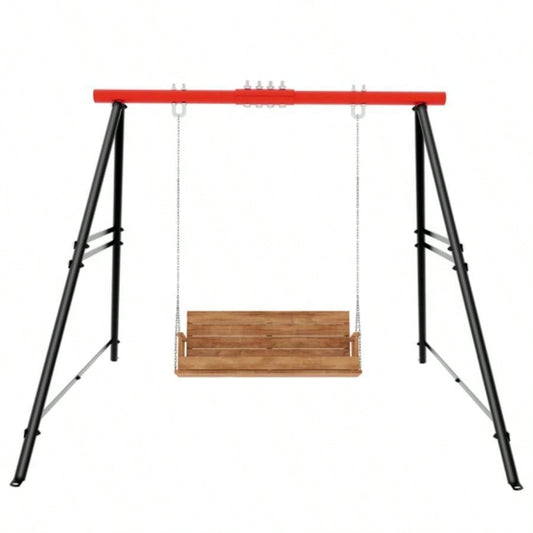 Porch Swing Frame, 550lbs Weight Capacity Swing Stand, Heavy Duty A - Frame Swing, Swing Stand Frame Yoga Hammock Saucer Porch Swing Red, Swing NOT Included