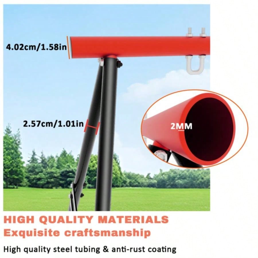 Porch Swing Frame, 550lbs Weight Capacity Swing Stand, Heavy Duty A - Frame Swing, Swing Stand Frame Yoga Hammock Saucer Porch Swing Red, Swing NOT Included