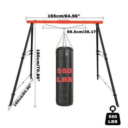 Porch Swing Frame, 550lbs Weight Capacity Swing Stand, Heavy Duty A - Frame Swing, Swing Stand Frame Yoga Hammock Saucer Porch Swing Red, Swing NOT Included