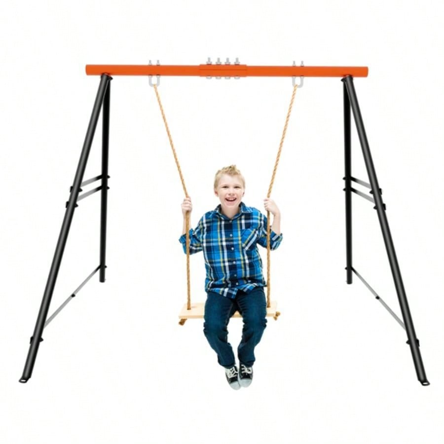 Porch Swing Frame, 550lbs Weight Capacity Swing Stand, Heavy Duty A - Frame Swing, Swing Stand Frame Yoga Hammock Saucer Porch Swing Orange, Swing NOT Included