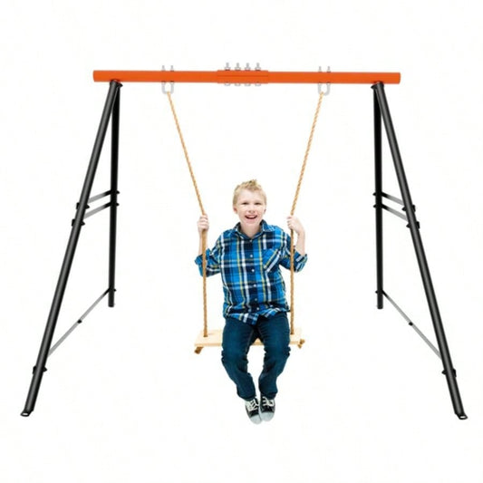 Porch Swing Frame, 550lbs Weight Capacity Swing Stand, Heavy Duty A - Frame Swing, Swing Stand Frame Yoga Hammock Saucer Porch Swing Orange, Swing NOT Included