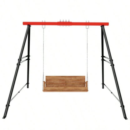 Porch Swing Frame, 550lbs Weight Capacity Swing Stand, Heavy Duty A - Frame Swing, Swing Stand Frame Yoga Hammock Saucer Porch Swing Red, Swing NOT Included