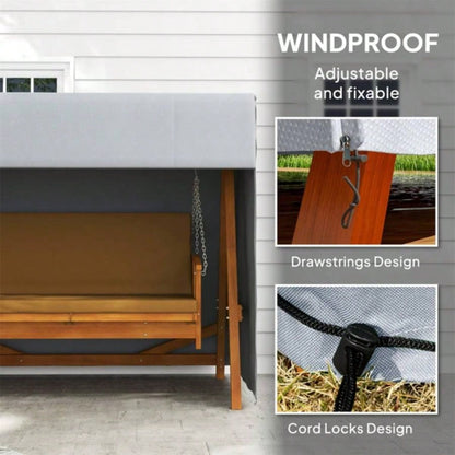 Dark Gray Swing Cover Outdoor Patio Hammock Porch Swing Cover 81x49x65