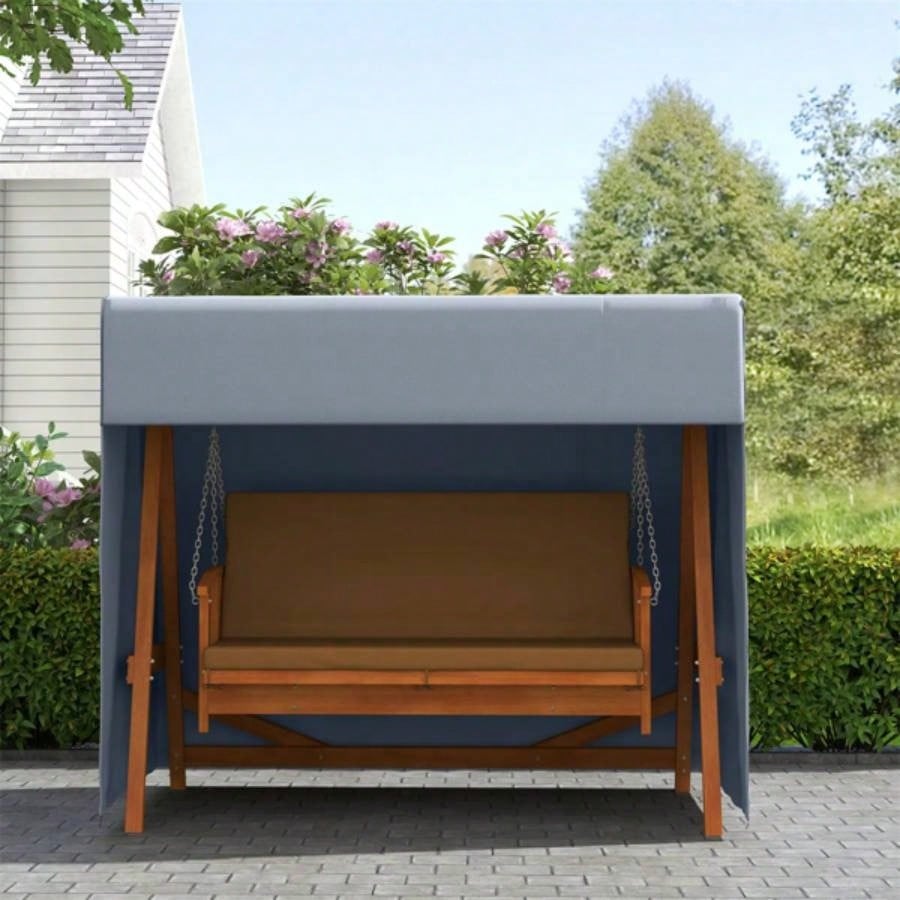 Dark Gray Swing Cover Outdoor Patio Hammock Porch Swing Cover 81x49x65