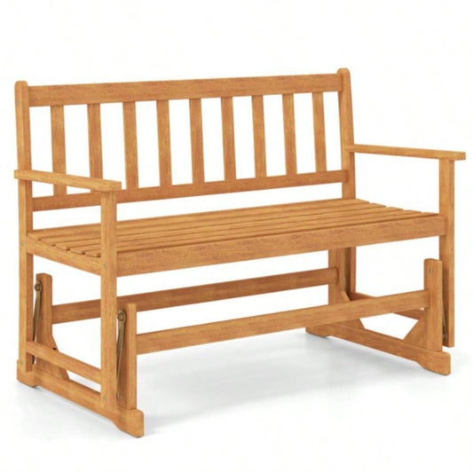 2 - Person Wooden Outdoor Rocking Chair Patio Swing Rocking Loveseat