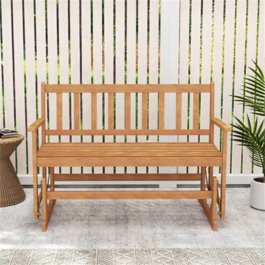 2 - Person Wooden Outdoor Rocking Chair Patio Swing Rocking Loveseat