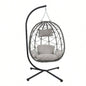Chair with Stand Indoor Outdoor Swing Chair Patio Wicker Hanging Chair Hanging Basket Chair with Stand Bedroom Living Room Balcony
