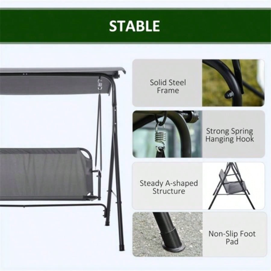 3 - Patio Swing Chair - Gray