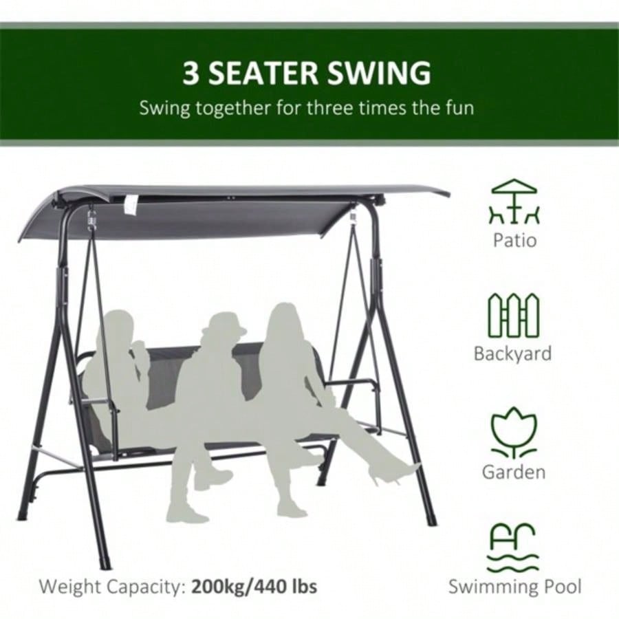 3 - Patio Swing Chair - Gray