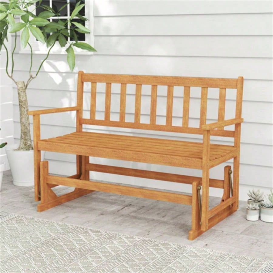 2 - Person Wooden Outdoor Rocking Chair Patio Swing Rocking Loveseat